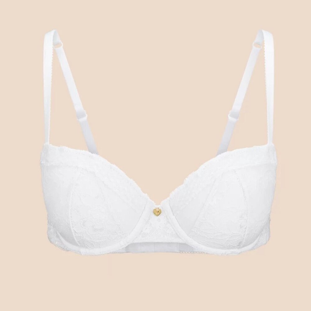 New! Adore Me White Lucie Contour Balconette Bra Size 32DD 45810